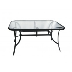 Záhradný stolík so sklenenou doskou