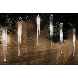 Vianočné dekoratívne cencúle, 60 LED, studeno biele