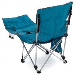 Kempingová stolička s odnímateľnou podnožkou, modrá