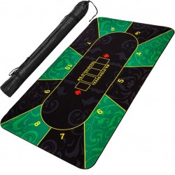 Skladacia pokerová podložka, zelená/čierna, 160 x 80 cm