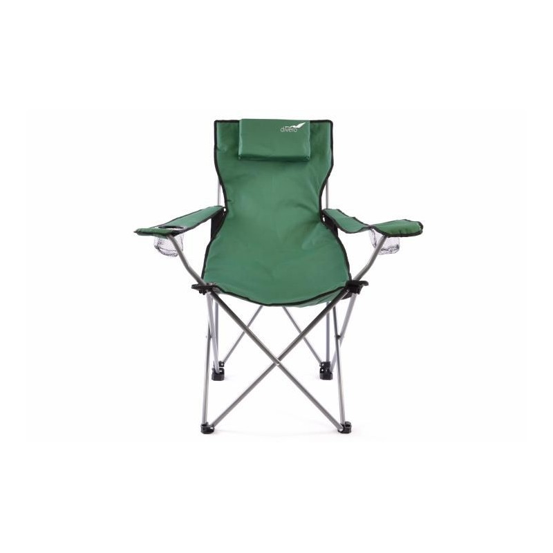 Skladacia kempingová stolička DIVERO s vankúšikom – zelená