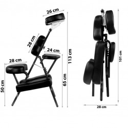 Masážne stoličky MOVIT skladací čierna 8,5 kg