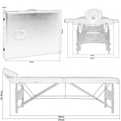 Prenosné masážne ležadlo biele 184 x 70 cm