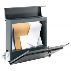 Poštová schránka s priehradkou na noviny, antracit, 2 kľúče