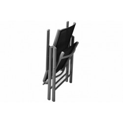 Záhradný skladací set stôl + 4 stohovateľné stoličky – čierna