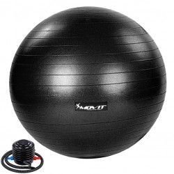 MOVIT Gymnastická lopta s nožnou pumpou, 65 cm, čierna