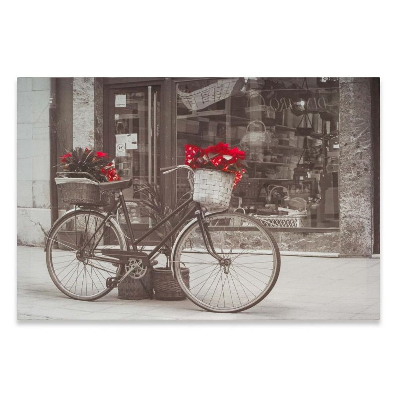 Nástenná maľba bicykel s vianočnou hviezdou, 40 x 60 cm