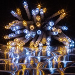 Vianočná reťaz 5 m - teple/studeno biela 50 LED na BATÉRIE