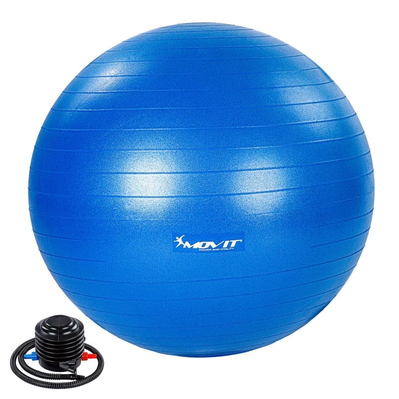 MOVIT Gymnastická lopta s nožnou pumpou, 85 cm, modrá