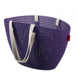 Taška nákupná, pikniková bag imitácia háčkovania - fialová