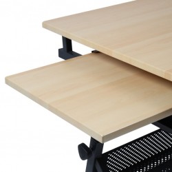 MIADOMODO® Písací stôl s policami, sv. drevo/čierna