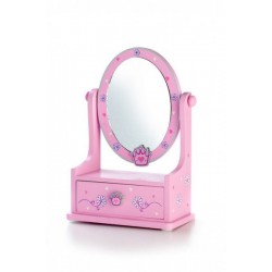 Zrcadlo šperkovnice zásuvka dřevo 16,2x24,2x8,5cm asst 3 barvy v krabici