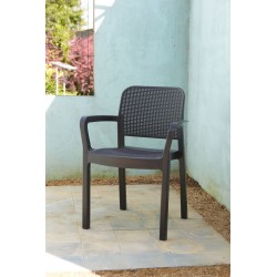 Záhradná plastová stolička SAMANNA - hnedá