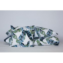 Bavlnené posteľné obliečky 3-dielne Dita - LIsty zelené