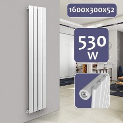 Vertikálne radiátor, stredové pripojenie, 1600 x 300 x 52 mm