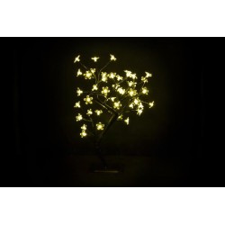 Dekoratívne LED osvetlenie - strom s kvietkami, teple biely