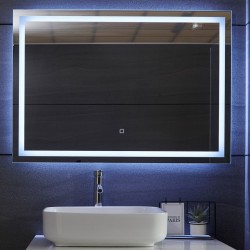 AQUAMARIN kúpeľňové zrkadlo s LED osvetlením, 100 x 70 cm