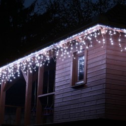 Vianočný dážď - 15 m, 600 LED, studeno biely + ovládač