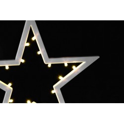 Vianočná dekorácia - hviezda na stojančeku, 38 cm, 20 LED