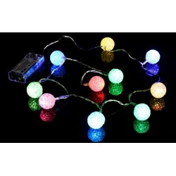 Vianočná dekoratívna reťaz - svetelné gule - 10 LED farebné