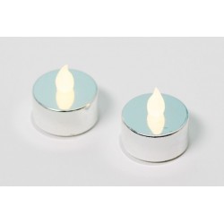 Dekoratívna sada - 2 čajové sviečky – strieborná