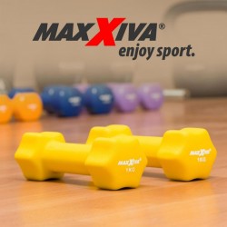 MAXXIVA sada činiek s neoprénovým poťahom 2x 1 kg, žltá