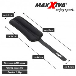 MAXXIVA záťažové manžety 2 x 0,5 kg, čierne