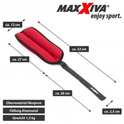 MAXXIVA záťažové manžety 2 x 1,5 kg, červené