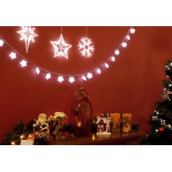 Vianočná dekorácia na okno - 3 ks, LED