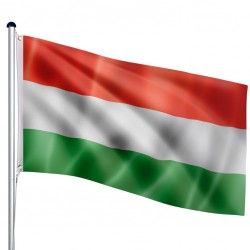 Vlajkový stožiar vr. vlajky Maďarsko, 650 cm