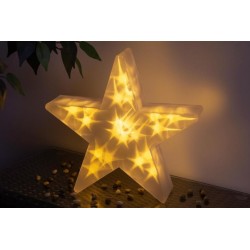 Vianočná hviezda s 3D efektom - 35 cm, 20 LED, teple biela