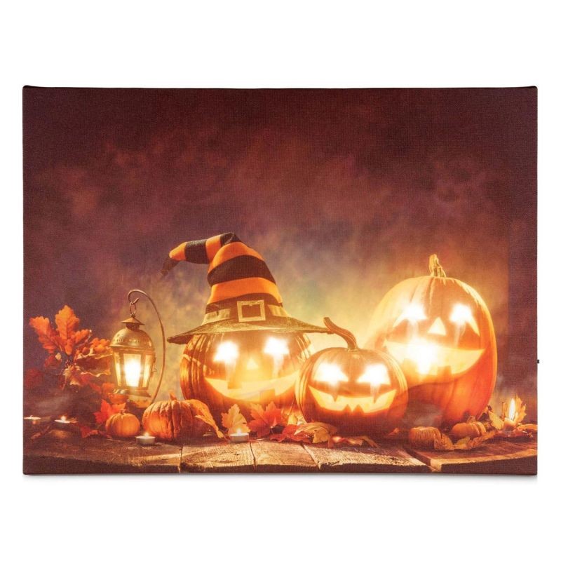 Nástenná maľba Happy Halloween - 8 LED, 30 x 40 cm