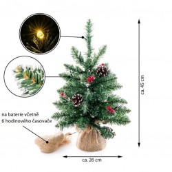 Vianočný stromček s osvetlením - 45 cm, 20 LED