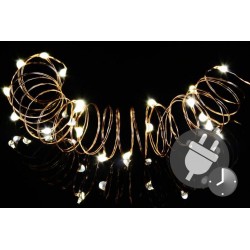 Vianočná reťaz - MINI 50 LED s časovačom - teplá biela