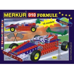 Stavebnice MERKUR 010 Formule 10 modelů 223ks v krabici 26x18x5cm