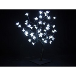 Dekoratívny LED strom s kvetmi - 45 cm, studená biela