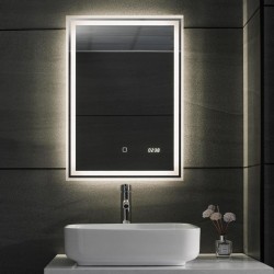 AQUAMARIN kúpeľňové zrkadlo s LED osvetlením 18 W, 50x70cm