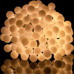 Párty LED osvetlenie 5m - teplá biela 50 diód - BATÉRIE
