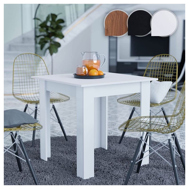 MIADOMODO jedálenský stôl pre 4 osoby, biely, 80x80x76,5 cm