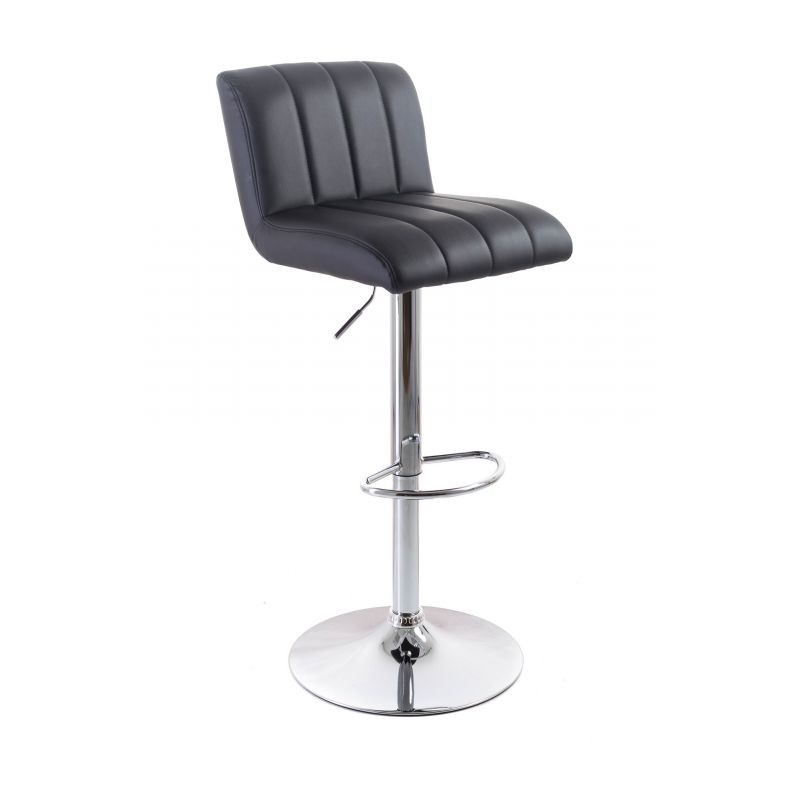 Barová stolička G21 Malea black, koženková, prešívaná