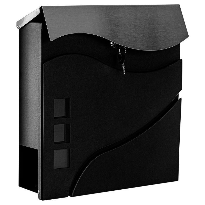 Poštová schránka Austin, 370 x 370 x 110, čierna / nerez