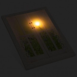 Nástenná maľba slnka za oknom, 1 LED, 30 x 40 cm