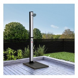STILISTA solárna záhradná sprcha 35 l, strieborná / čierna