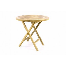 DIVERO záhradný stôl z teakového dreva - 80 cm