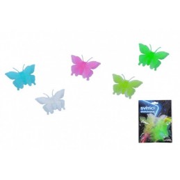 Samolepky na stenu motýľ  svietiaci v tme, plast- 6 ks