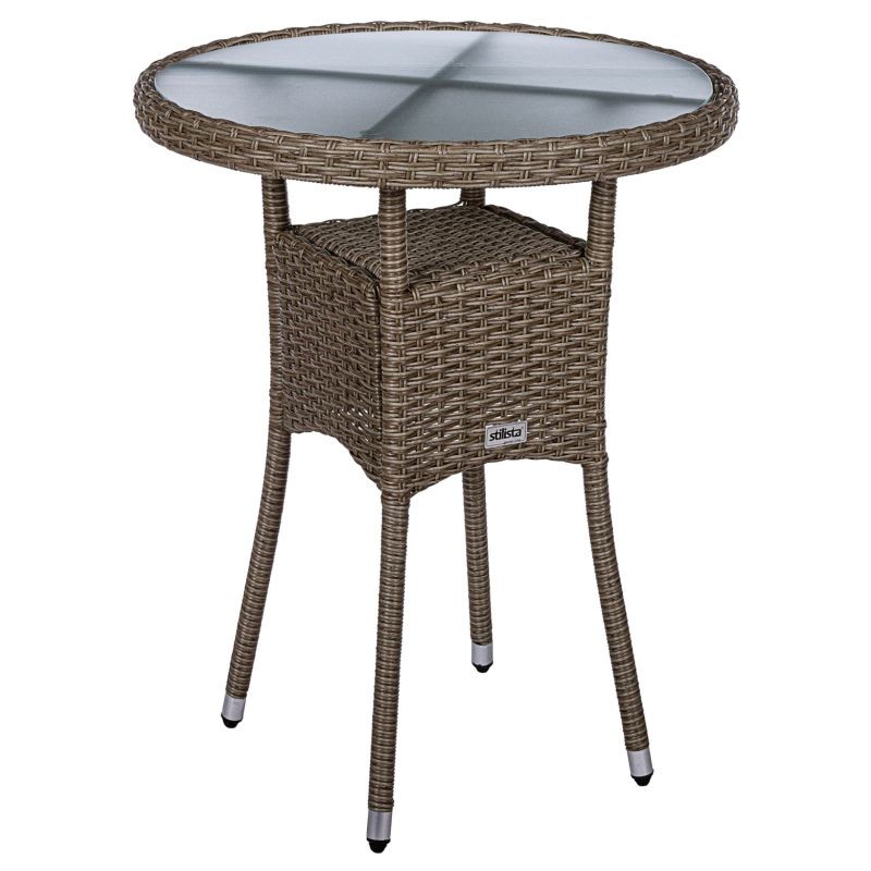 STILISTA okrúhly záhradný stolík, 60 cm, krémový