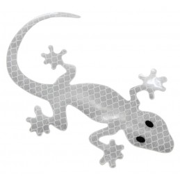 Samolepiaca dekorácia Gecko - strieborná