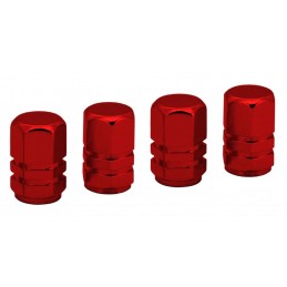 COMPASS ozdobné kryty ventilov, červené, 4 ks