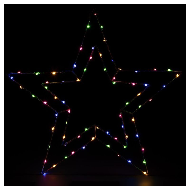 NEXOS vianočná LED dekorácia strieborná hviezda, farebná