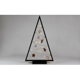 Svetelná dekorácia čierna - Vianoce - 20 LED teplá biela